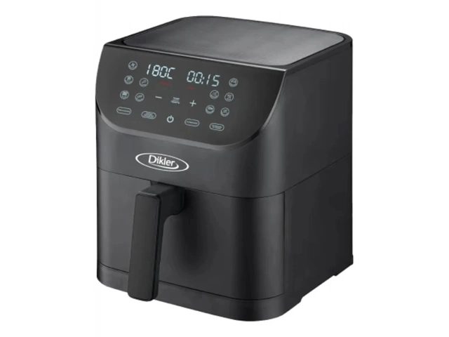 Descripcion: Freidora sin aceite 6L Dikler modelo R-6 Potencia 1500 Watts. Display digital Temperatura ajustable de 80º a 200º C Temporizador DE 60 min PROGRAMAS PREFIJADOS FUNCIÓN DESHIDRATAR
