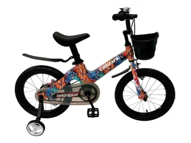 Descripcion: MAGNESIO UNISEX 16%u201D %u2013 Para niñas y niños de entre 4 y 6 años. %u2013 Cuadro de aleación de magnesio pintura en agua. %u2013 Muy liviana y resistente. %u2013 Freno trasero de cinta, libre de mantenimiento. %u2013 Freno delantero está