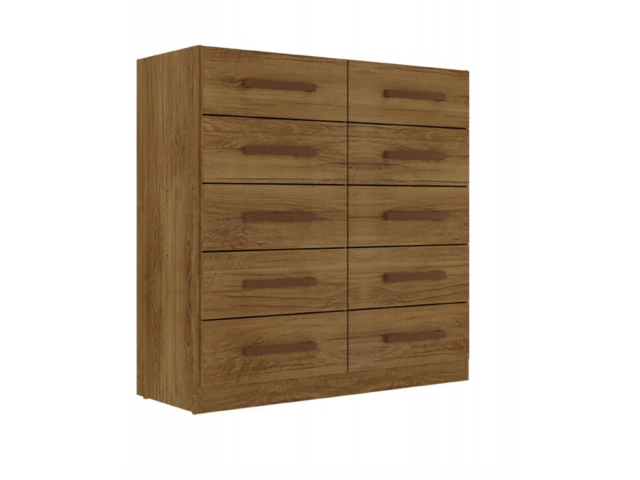 Material MDP. 10 CAJONES. Color Castaño. rieles plasticos. Medidas: altura : 0.92 cm largo: 1.00 mts  prof. 0.36 cm  