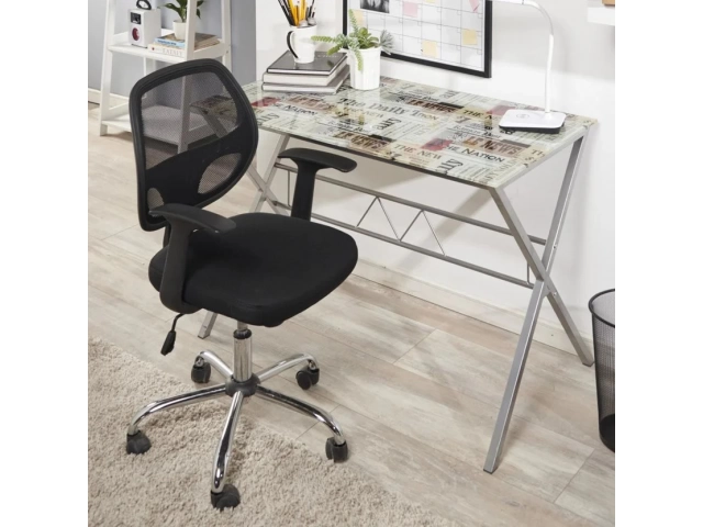 %u2022Dimensiones : 59 x 98 x 53 cm %u2022Tipo de silla de escritorio : PC %u2022Estilo : Industrial %u2022Modelo : W-118-BK