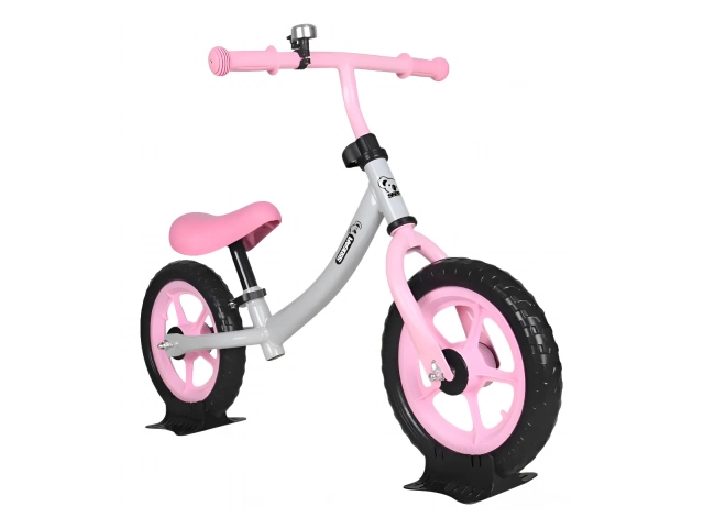 COLOR ROSADA Y CELESTE El material del cuadro es aluminio. Las ruedas est&aacute;n fabricadas en goma. Accesorios incluidos: bicicleta. Es recomendado para edades entre 2 a&ntilde;os y 4 a&ntilde;os. Soporta hasta 30kg. Cuenta con asiento ajustable.