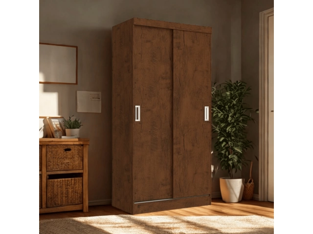 ROPERO DALIA 2 PUERTAS CORREDIZAS Cod: 20009 - 32 - Legno naturale Y BLANCO Medidas : 0.90 x 1.83 x 0.49