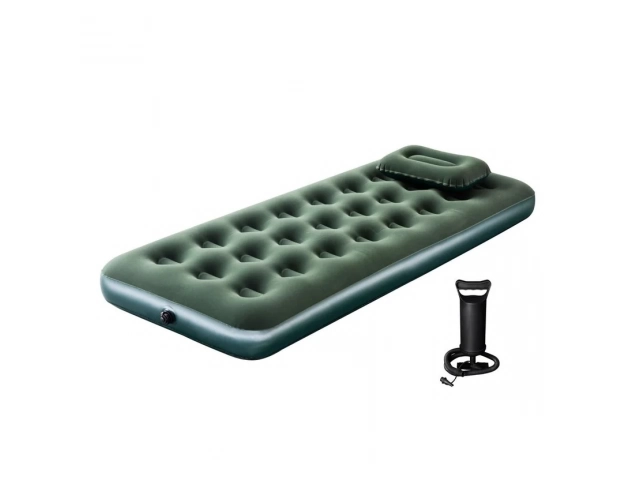 Colch&oacute;n inflable de 1 plaza con inflador y almohada  &iexcl;Descans&aacute; como nunca con el colch&oacute;n inflable de 1 plaza con inflador y almohada! Ideal para tus escapadas o para recibir visitas, este colch&oacute;n individual de 76 cm de ancho, 185 cm de largo y 22 cm de al