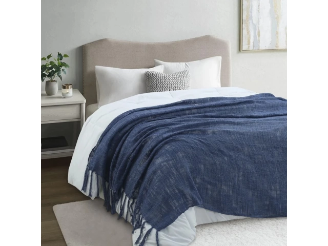 &iexcl;Dale un toque de confort y estilo a tu dormitorio con la Manta Nordic! Con sus 130 cm de ancho y 160 cm de largo, esta manta azul es perfecta para crear un ambiente acogedor y relajante. Su dise&ntilde;o te encantar&aacute;, ideal para disfrutar de momentos de descans