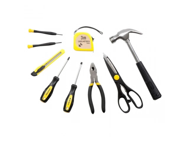 Kit de 9 herramientas multiprop&oacute;sito  Si est&aacute;s buscando un kit de herramientas para realizar trabajos livianos en tu hogar, el Kit de 9 herramientas multiprop&oacute;sito Karson es la opci&oacute;n ideal. Contiene todo lo que necesitas para realizar tareas b&aacute;sicas de r